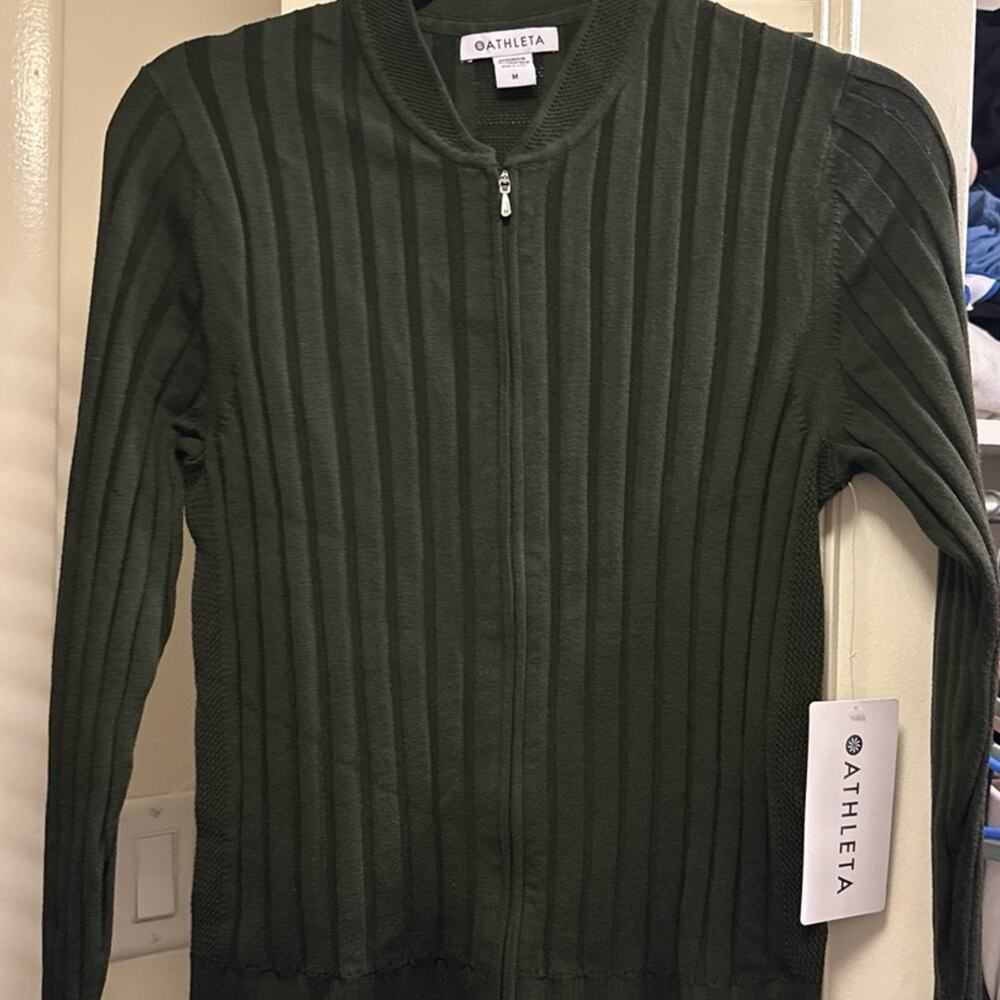 Athleta Fairway Sweater Zip Jacket Size Medium NWT